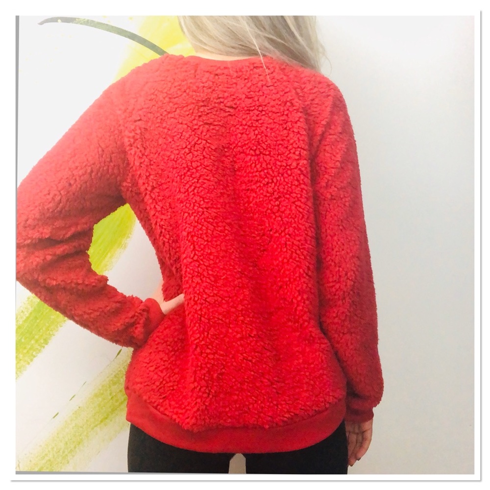 Ugly Cute Christmas sweater sherpa sweatshirt M - Picture 5 of 7